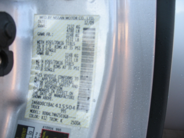 NISSAN FRONTIER 2010 image 1